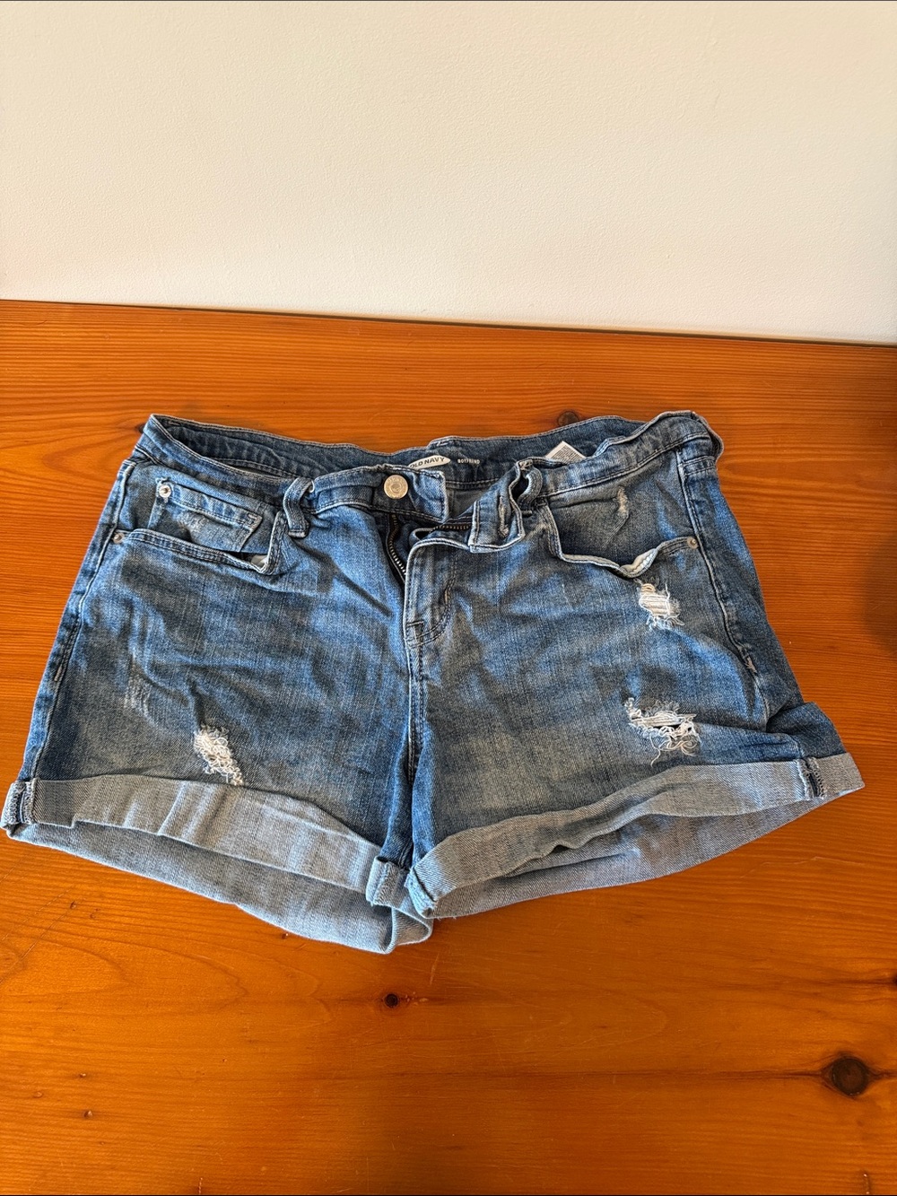 Old Navy Light Blue Rolled Hem Denim Shorts